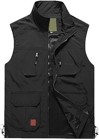 FUPODD Weste Damen Herren Outdoor Weste Anglerweste Leicht Atmungsaktiv Weste Vielen Taschen Weste Reissverschluss Freizeit Schnelltrocknende Weste Sport äRmellose Jacke Jagd Fotografie Weste Arbeit