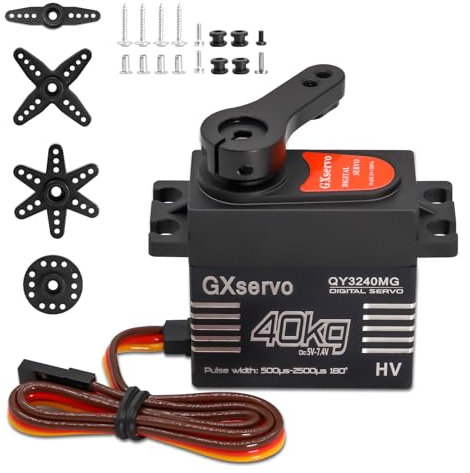 RC 40Kg Digital Servo Binghe 40KG Servomotor Digitales Motorservo Großes Drehmoment Digital Servo mit Metall-Arm Servo Motor für 1/8 1/10 RC-Car/Roboter/Hubschrauber Kompatibel mit Arduino