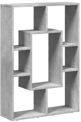 vidaXL Bookcase Concrete Grey 63x20x90 cm Engineered Wood