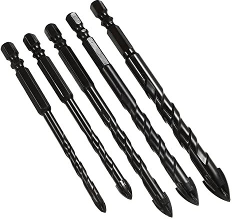 OSALADI 5piezas Brocas De Duraderas Para Hormigón Azulejos Baldosas Vidrio y Kit De Brocas