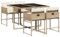 vidaXL Garten Essgruppe 5-TLG., Gartenmöbel Set Tisch mit 4 Stühle, Gartengarnitur mit Kissen, Sitzgruppe Essgarnitur Terrasse, Beige Poly Rattan