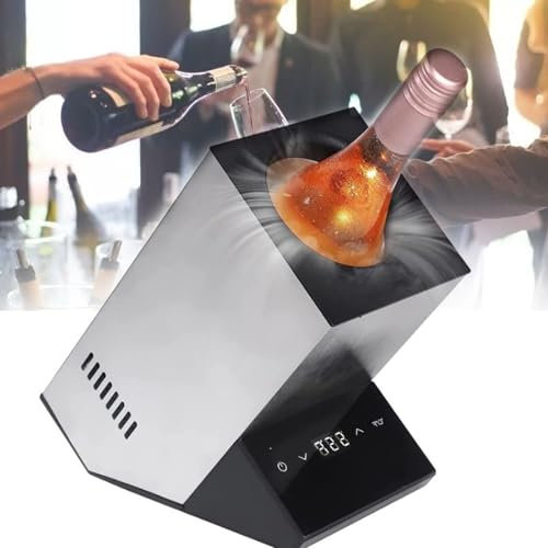 Enfriador De Vino Eléctrico,Enfriador De Botellas De Vino De 750ml,Bebidas Rápidas,Enfriador De Vino Para Una Sola Botella En El Patio,Mantiene El Frío Hasta 24 Horas Para Cerveza,Agua,Vino,Grey