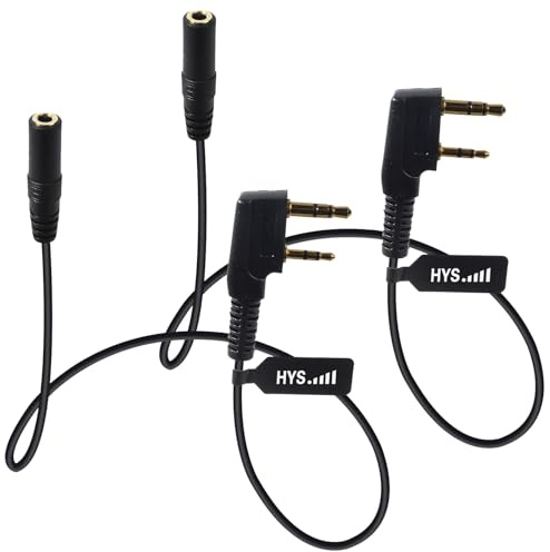 HYS Funkgerät Headset Transferkabel Kompatibel mit Baofeng Kenwood | 2-poliges Walkie-Talkie auf 3,5-mm-Buchse, Audio-Ohrhörer, Nur zum einohrigen hören (2)