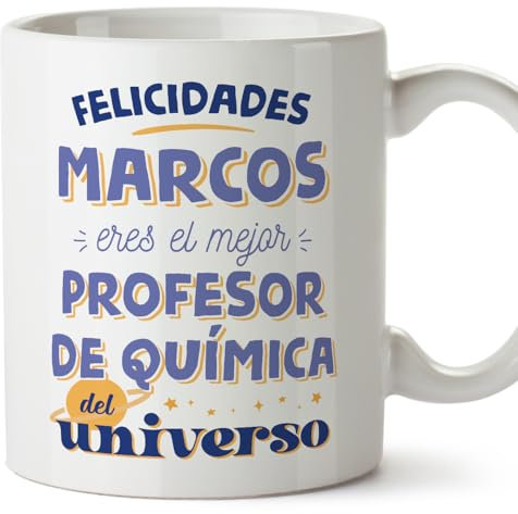 MUGFFINS Tazas Personalizadas para PROFESOR DE QUÍMICA hombre - En Español - Mejor del universo - 11 oz / 330 ml - Regalo Personalizable original y divertido