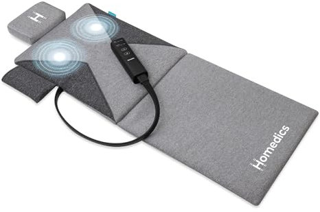 HoMedics Stretch Essentials – Ganzkörper elektrische Stretch Massagematte, 3 Dehnprogramme, faltbare Fitnessmatte für Heimfitness, Yoga, Pilates – Massagegerät Matte mit Kopfkissen