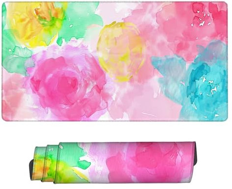 Rosa Alfombrilla Ratón XL 1600x800x3mm Mouse Pad Fibra Extrafina Computadora Alfombrilla Escritorio Abstracto Protector Antideslizante Mesa Ultradelgado Mousepad Grande Gaming, Gamer Accesorios H2-537