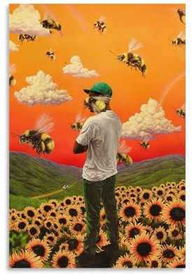Poster Flower Boy Tyler, The CreatorAlbum, ästhetisch, limitierte Auflage, Signatur, Rap-Sänger, Musikposter, Schlafsaal, Dekoration, Schlafzimmer, Poster, Druck, Leinwand, Wandkunst, Raum, 40 x 60