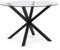 KONTE.DESIGN Mesa Redonda May de Cristal, Pata Cruzada Acero Negro d114 cm