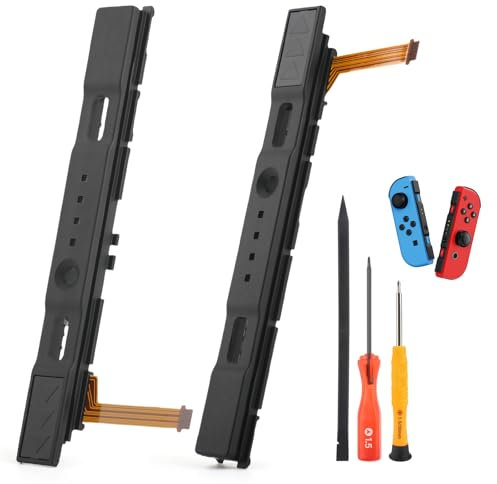 RongZy para Joy-con Riel para Nintendo Switch/Switch OLED Riel Deslizante Derecho e Lzquierdo Reemplazo para Nintendo Switch con Cable Flexible con Herramienta de Reparación