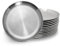 WANBY Stainless Steel Plates 8 inches 12 Pcs Metal Lightweight Steel Plate Unbreakable Dinner Dishes Plates Set Non-Toxin Dishwasher Safe BPA Free and Healthy