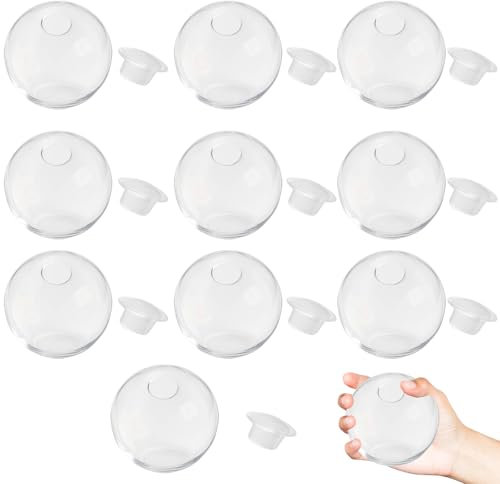 10 Stück, Stressball Selber Machen, Squishy Ball, Stress Balls for Children Adults, Squishy Ball DIY Kit, 6 cm TPR Transparente Hüllen, Für Entspannung Und Kreativität