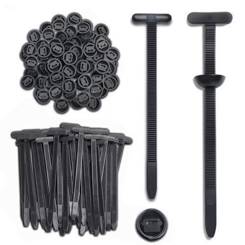 100 Stück Nylon Universal Cable Tie Buckle,Mehrzweck Kunststoff Kabelbinder Schwarz, Kabelbinder UV Beständig, kabelbinderschnalle, Kabelbefestigung Für Autos Zuhause Garagen und Baustellen