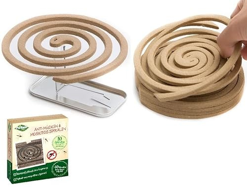 20Pc Mosquito Coils, Spirals Repellent Smoke for Indoor & Outdoor Patio - Perfect for BackYards Camping (Contains 20 coils & 4 Metal Stands) - 2 Boxes