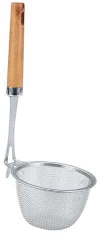 Veemoon Stainless Steel Noodle Strainer Basket Slotted Spoon Colander with Handle and Hanging Hole for Draining Pasta Wonton Vegetables French Fries Frying Cooking and Hot Pot