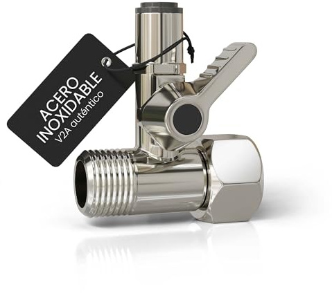 smardy Robinet d'arrêt inox, pièce en T 3/8 x 3/8 x 1/4, 2 appareils | Adaptateur Push Fitting en acier inoxydable pour connecter réfrigérateur SbS, système d'osmose et filtre à eau