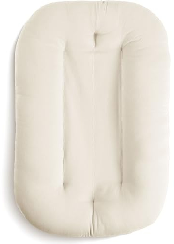 snuggle me® Babynest (0-9 Monate) - Premium Babynestchen Neugeborene, Weiche Bio-Baumwolle mit Fiberfill, kuschelnest coccon, 100% Maschinenwaschbar, Inkl. Reisetasche (Natural)