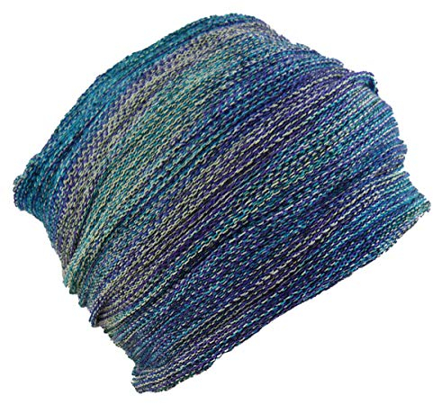 Simandra Schlauchschal Strickschal Schlauch Schal Kopftuch Mütze Dread Wrap Multischal Magic Hair third (Lila-blau)