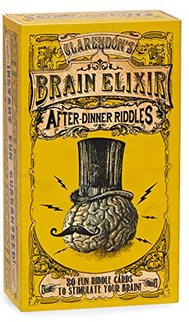 Brain Elixir After-Dinner Riddles: The Brain-Teasing Pocket-Sized Card Game to Stimulate Your Brain – Card Games for Adults, Teens, Kids - Dinner Party Games - Traditional Games
