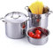 Cooks Standard Pentola per pasta in acciaio inox 18/10, capacità 12 litri, pentola per spaghetti con inserto colino, coperchio in acciaio inox, set da 4 pezzi