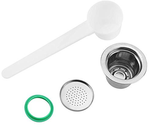 Capsule de café rechargeable en acier inoxydable, remplacement réutilisable de dosettes compatible pour la machine à café Nespresso