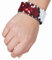 Kostüm Zubehör Klackarmband rot Weiss Pailletten Karneval Fasching