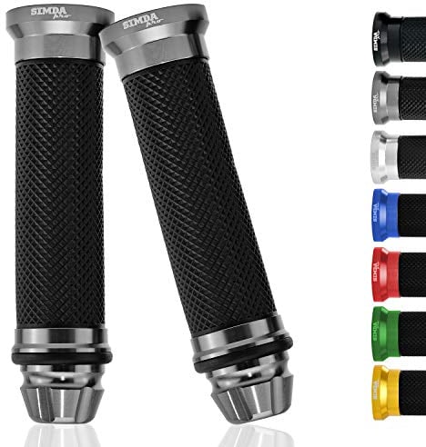 Manopole universali per moto 22 mm – 24 mm per scooter ciclomotori di alta qualità antiscivolo in gomma di alta qualità in alluminio CNC design premium…