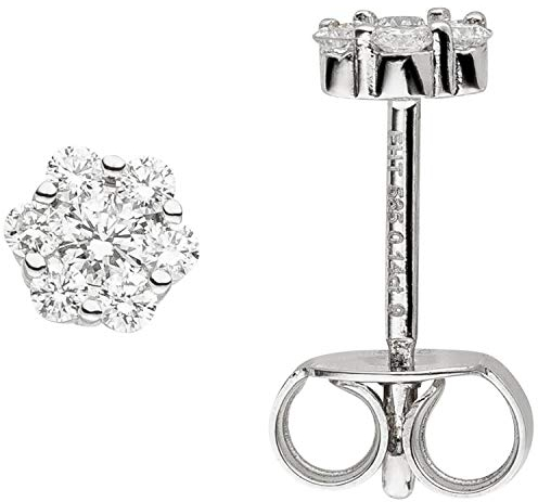 Ohrstecker aus 585 Gold Weißgold mit 14 Diamanten Brillanten 0,28 Ct. Ohrschmuck