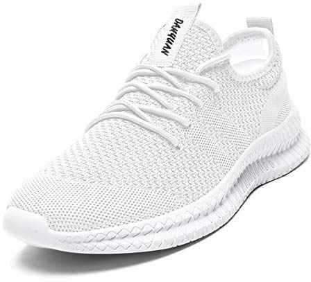 EGMPDA Damen Walkingschuhe Laufschuhe Wanderschuhe Sneaker Sport Trekking Turnschuhe Workout Jogging Outdoor Running Straßenlaufschuhe Freizeit Damen Leichtgewichts Atmungsaktiv Schuhe Weiß 39 EU