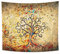 YONGFOTO 180x160cm Baum Des Lebens Wandteppich, Indische Stout Fichte Wandteppich Bunte Geschwungene Zweige Gefallene Blätter Wandbehang Wandteppiche für Wohnzimmer Wohnheim Dekor Sofa Teppich Decke