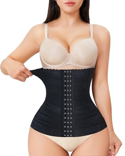 KUMAYES Unterbrust Korsage Damen Waist Trainer Corset Bauchweg Taillenformer Korsett Damen bauchweg Shapewear (Schwarz, S)