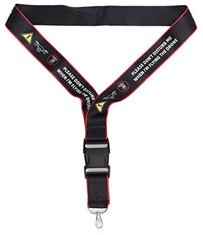 VGEBY Fernbedienungs-Lanyard, Hängender Haltergurt Fernbedienung Sicherheitswarnung Hals-Lanyard Drohnen-Fernbedienung für FPV für Phantom 3/4(Schwarz Rot) Zubehör Für Modellflugzeuge