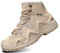 IYVW A07 Stivaletti da Uomo Stivaletti Antiscivolo Traspiranti Stivaletti con Lacci Alti con Cerniera Moda Stivali Trekking all'aperto Giallo deserto 41 EU