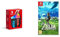 Console Nintendo Switch (Modèle OLED) avec Manettes Joy-Con Bleu Néon/Rouge Néon + The Legend of Zelda : Breath of the Wild