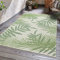 VIMODA Teppich Flachgewebe für Terrasse Balkon Küche In- und Outdoor Palmenmotiv Grün Schwarz, Farbe:Grün, Maße:60x100 cm
