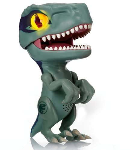 WOW! STUFF Jurassic World Trigger Chomper - Velociraptor Blue | Roaring, Light-Up Dinosaur Toy | Official Dominion Merchandise and Gifts for Boys and Girls, Aged 5+, Multicoloured