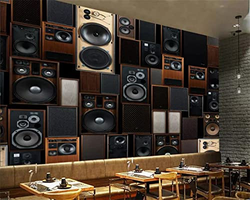 3D Personalizar papel tapiz Murales 3D Estilo europeo Retro Ktv Altavoces de audio Fondo de pantalla de pared no tejido Pared Pintado Papel tapiz 3D Decoración dormitorio sala sofá mural-150cm×105cm