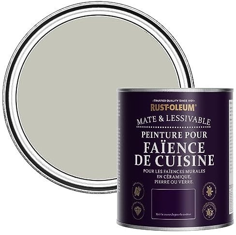 Rust-Oleum Grey water resistant Kitchen Tile Paint in Matt Finish - Tyne Fog 750ml