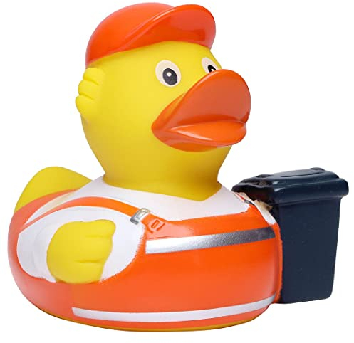 Schnabels Quietsche-Ente Müllmann - Geschenk für Geburt Geburtstag Namenstag Kinder Baby Freund-in Mädchen Junge - Spielzeug Bade-Ente Badewanne Deko