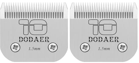 Keramikklingen für Hundehaarschneider,kompatibel mit Moser 45-50/Heiniger/Andis,Oster A5,Wahl KM10,Größe 10# 1/16 Zoll (1,5 mm) Schnittlänge,2 Stück