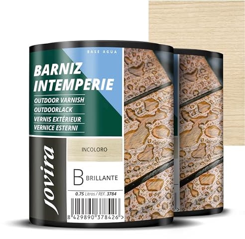 JOVIRA PINTURAS Vernice Esterni Impermeabile per la cura e la decorazione di legni esterni (2x750 Millilitri, Lucido) D-39-2
