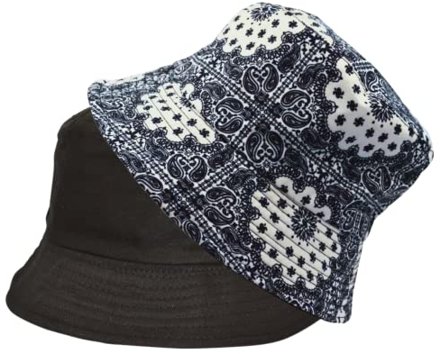 Alsino Anglerhut Fischerhut Sonnenhut Bucket Hat Hut Reversibel Freizeithut Outdoor Wende-Hut Sommermütze Herbst Camping Reisen Wandern - für Damen Herren Kinder, Motiv wählen:Paisley weiß