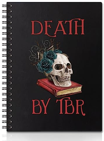 QYUVK Death By TBR Hardcover 160 Seiten Spiralnotizbücher 15,2 x 20,3 cm zum Schreiben und Zeichnen, lustige Bücher, schwarzes Tagebuch oder Tagebuch, Geschenk für Lehrer, Studenten, Buchliebhaber,