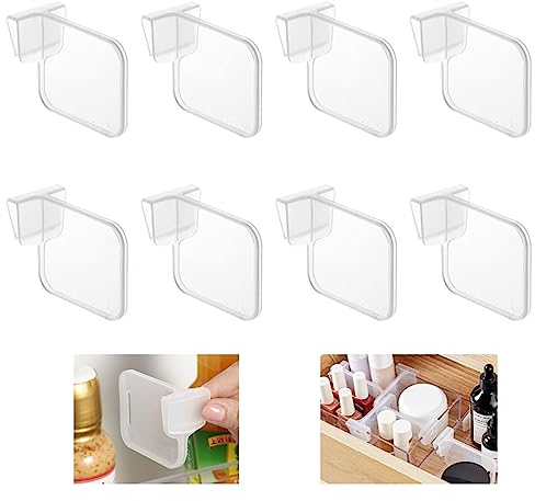 8 Stück Kühlschrank-Trennwände Nützliche Kühlschrank-Trennwände halten ordentlich Regal-Organizer Transparenter Kühlschrank-Trennwand für Gefrierschrank, Schubladen-Trennwände Organizer-Trennwände