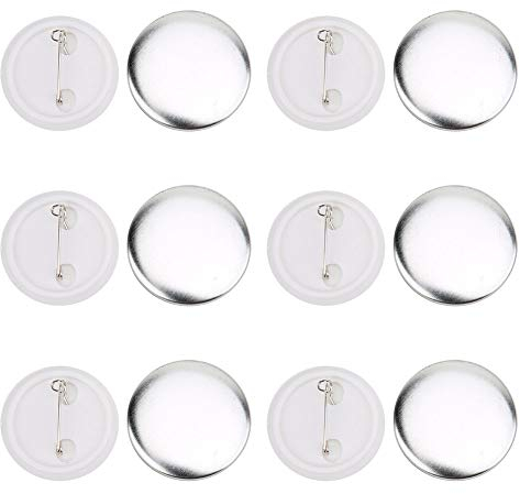 QANYEGN 100 Button Maker Set, Rohlingsknöpfe Runde Abzeichen, Abzeichen Button Pin, Buttons Anstecker zum Selbstgestalten, Rundes Abzeichen Großes, Button-Abzeichen