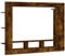 vidaXL TV Schrank, Wohnwand mit Stauraum, Schrankwand Anbauwand für Wohnzimmer, Lowboard Fernsehtisch Wandmontage, Räuchereiche Holzwerkstoff