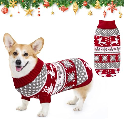 Kiiwah Hundepullover Katzenpullover Weihnachten, Hundepullover Kleine Hunde, Weihnachtspullover Hund, Hundepulli Pullover für Katze Hund Winter Warm (S)