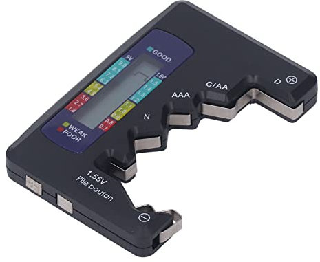 Knopfzellen-Batterieprüfer, Digitaler Batterietester, ABS-LCD-Display, Umweltfreundliche Anzeige, Leicht, Langlebig Zum Messen (Schwarz)