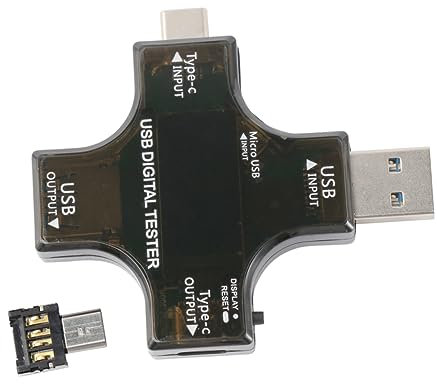 USB Tester Typ-c mit Farbdisplay, 1 Stück, Schwarzer Kunststoff