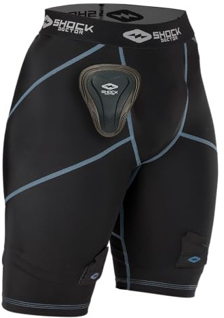 Shock Doctor Women's Compression Hockey Short w/Pelvic Protector, Black
