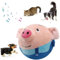 Active Moving Pet Plush Toy, 2024 New Squeaky Moving Dog Ball Toy Interactive Dog Puppy Toys Washable Cartoon Pig Plush Sound Electronic Dog Toy Shake Bounce Boredom Talking Toys for Pets (Blue Pig)